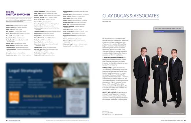 Clay Dugas Named 2013 Texas Super Lawyer 6 Years Running